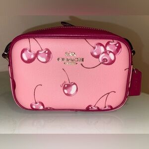 Coach Pink Cherry Print Crossbody Bag